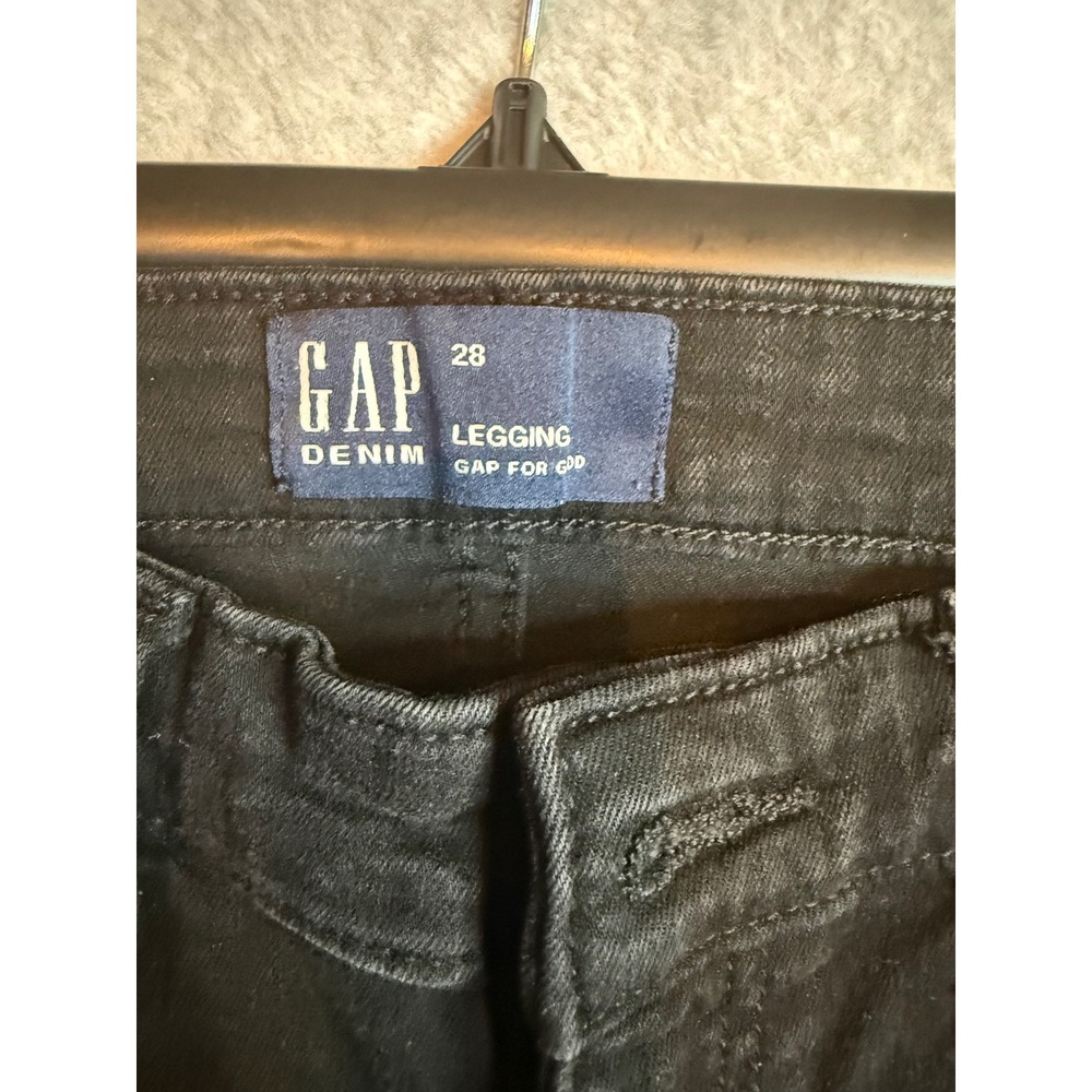 Gap Denim Legging Jeans Womens 28 Black Skinny Mid Rise Gap For Good Stretch